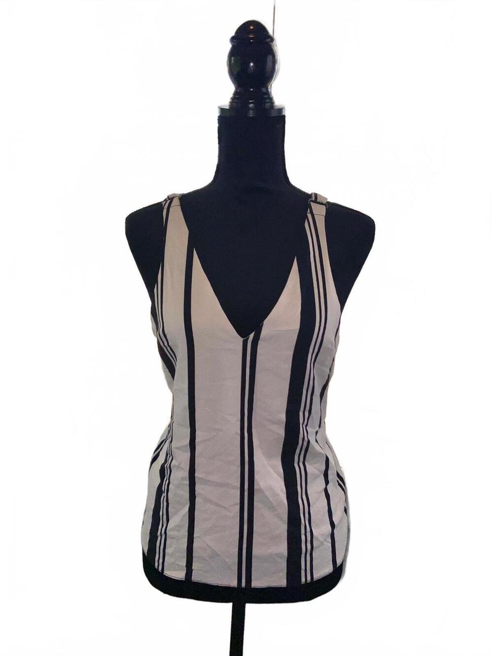 Striped Sleeveless V-Neck Tank Top